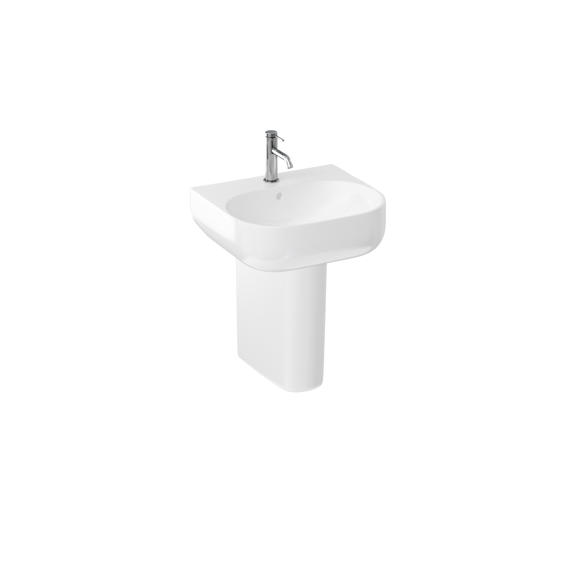Milan 500mm basin with semi pedestal