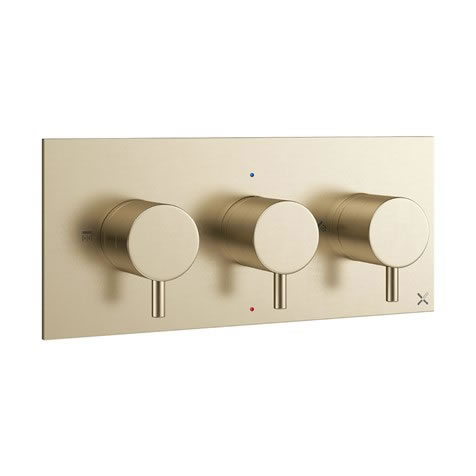 MPRO Thermostatic Shower Valve with 2 Way Diverter Landscape Brushed brass