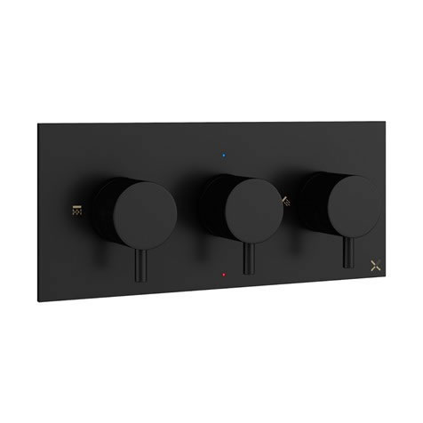 MPRO Thermostatic Shower Valve with 2 Way Diverter Landscape Matt Black