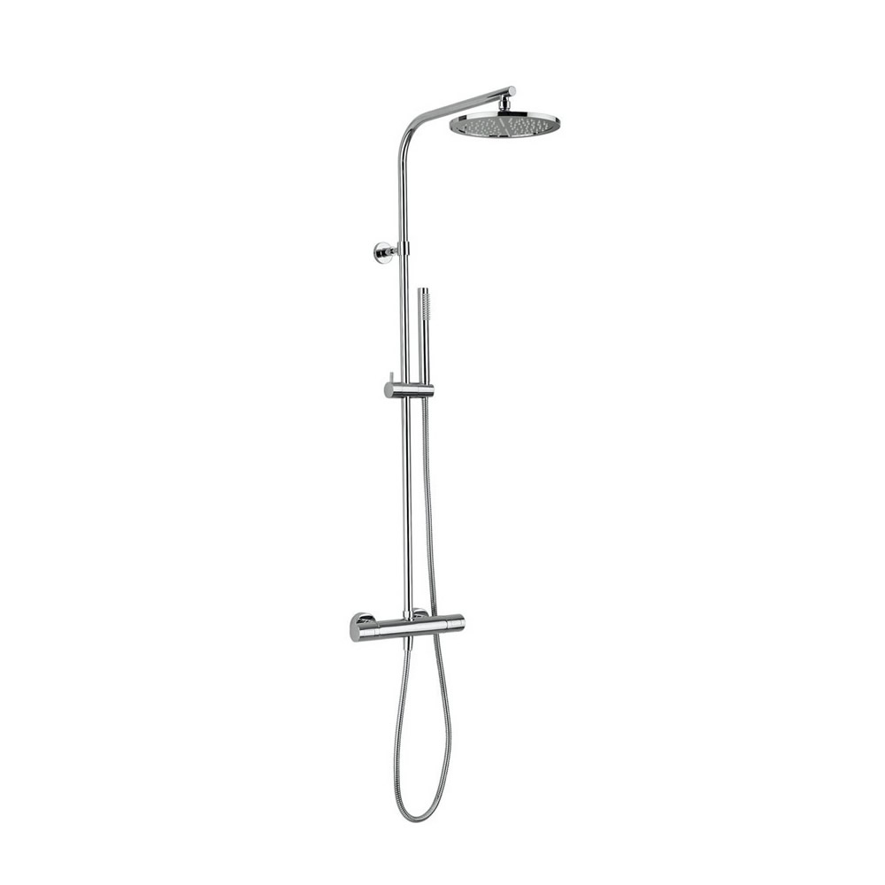 Curve Multifunction Thermostatic Shower Valve with Fixed Head & Single Mode Shower Kit