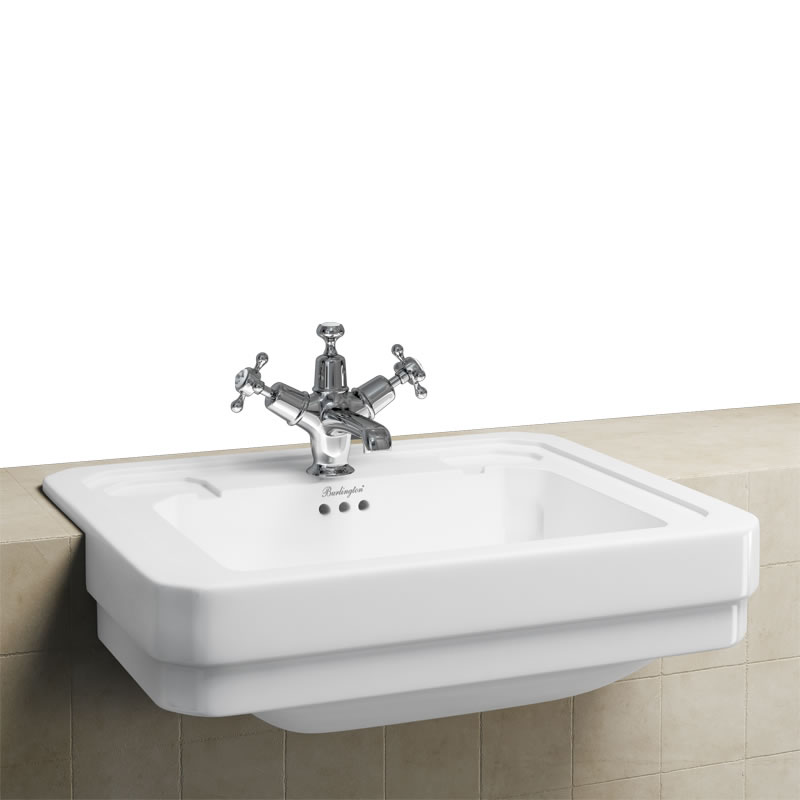 Semi recessed basin