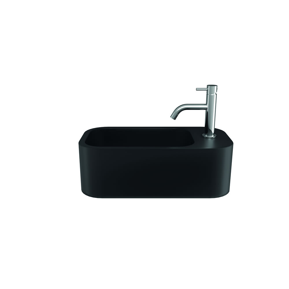 Popolo Mini Wall Hung RH Black Matt