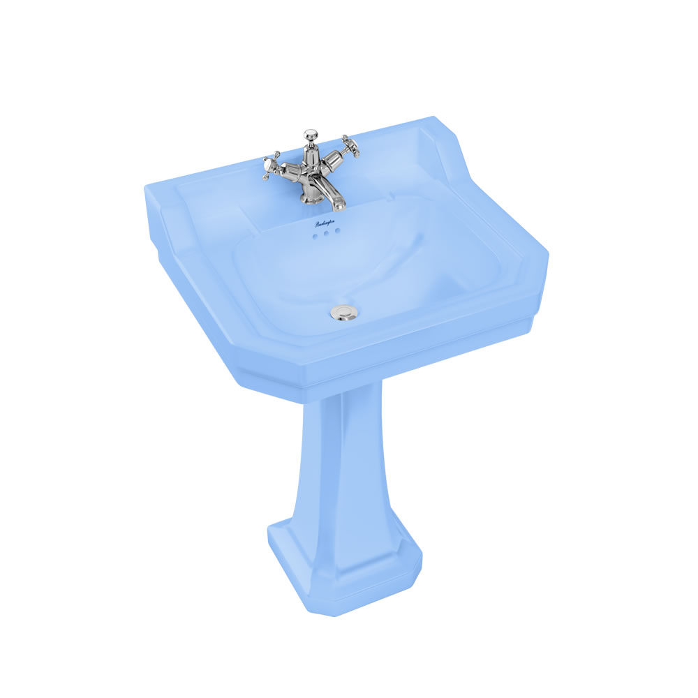 Bespoke Enchanted Blue Edwardian 56cm Basin with Standard Pedestal