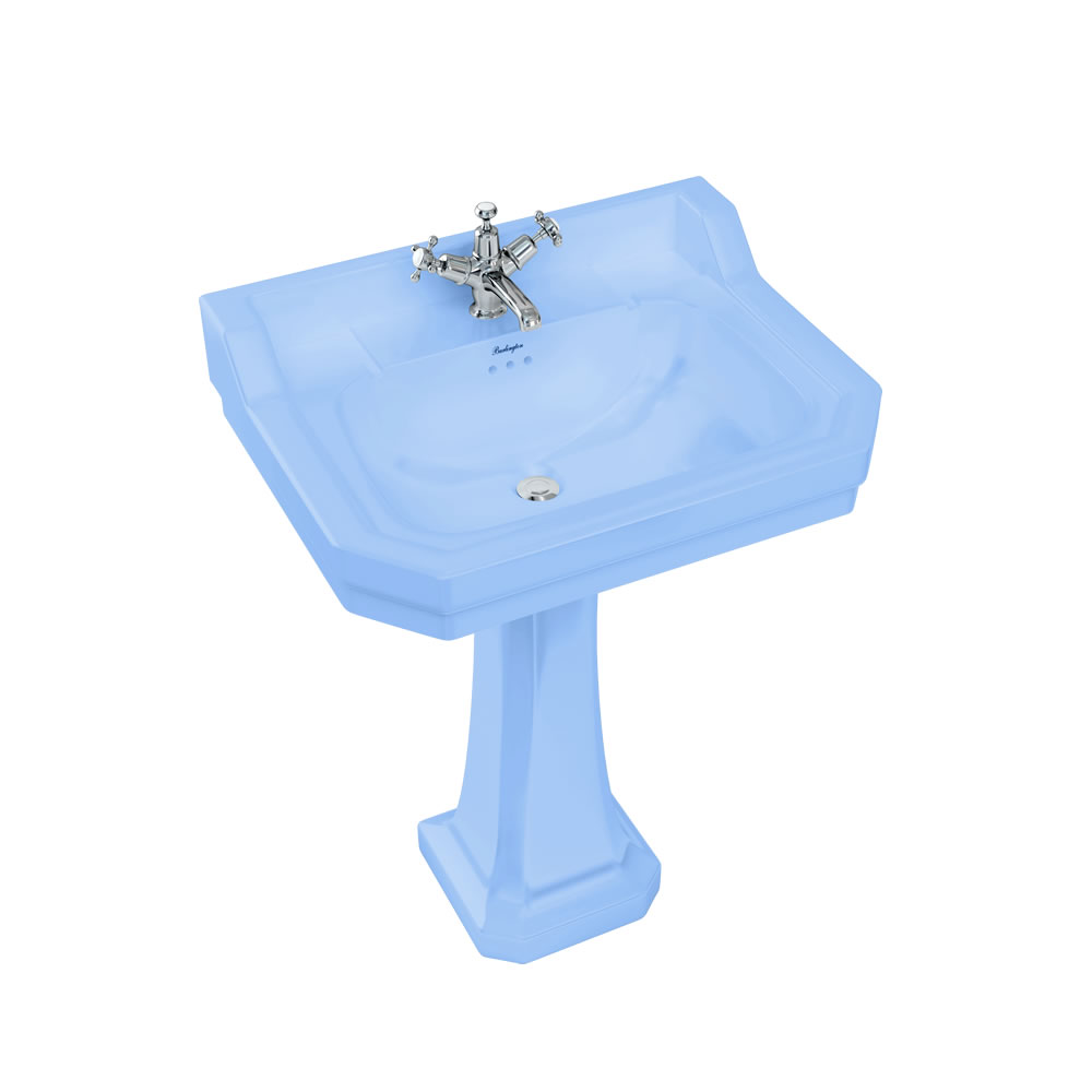 Bespoke Enchanted Blue Edwardian 61cm Basin with Standard Pedestal