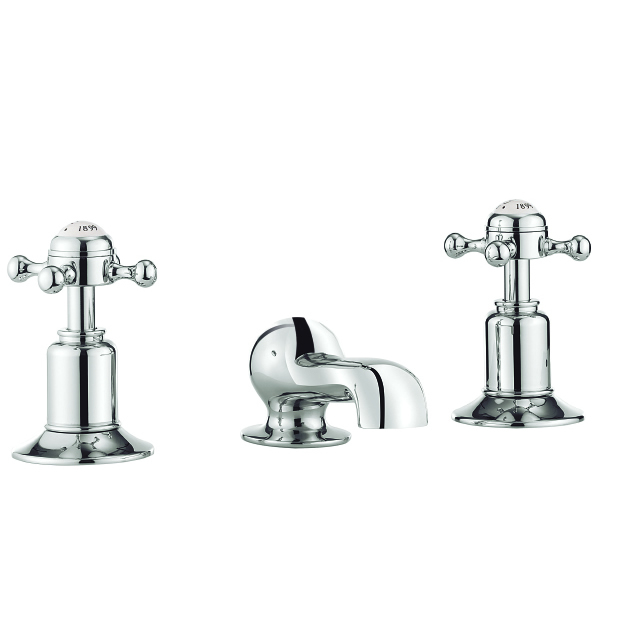 Belgravia Crosshead Basin 3 Hole Set (without pop-up waste)