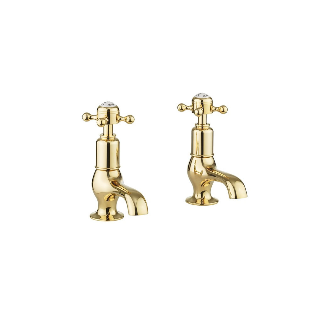 Belgravia Crosshead Cloakroom Basin Taps - Unlacquered Brass