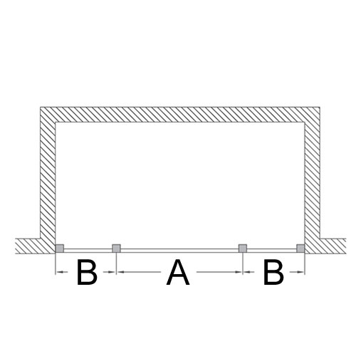 Hinged door 80cm & 2x30cm in-line panel