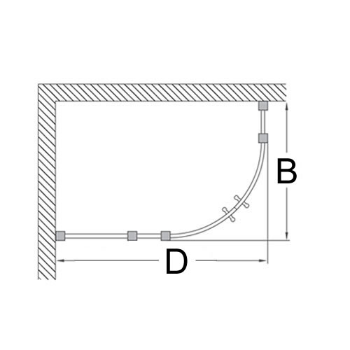 Clear 6 Quadrant Single Door 1000 x 800