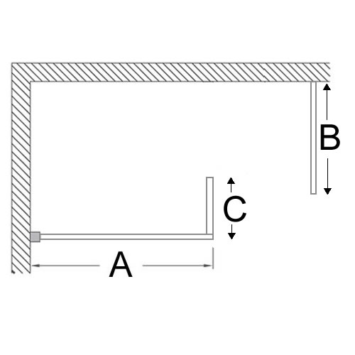 Infinity 8 Walk In with Deflector Panel 1050