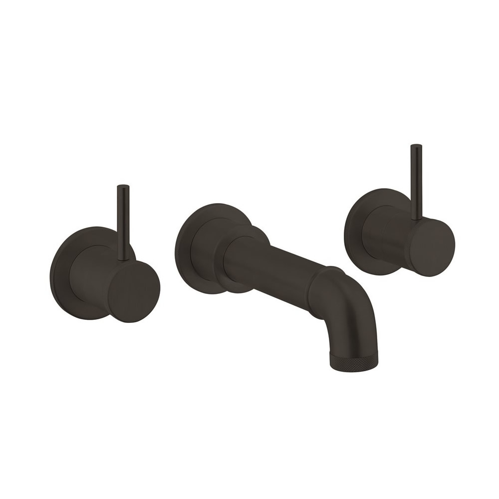MPRO Industrial Bath Spout & Wall Stop Taps - Carbon Black