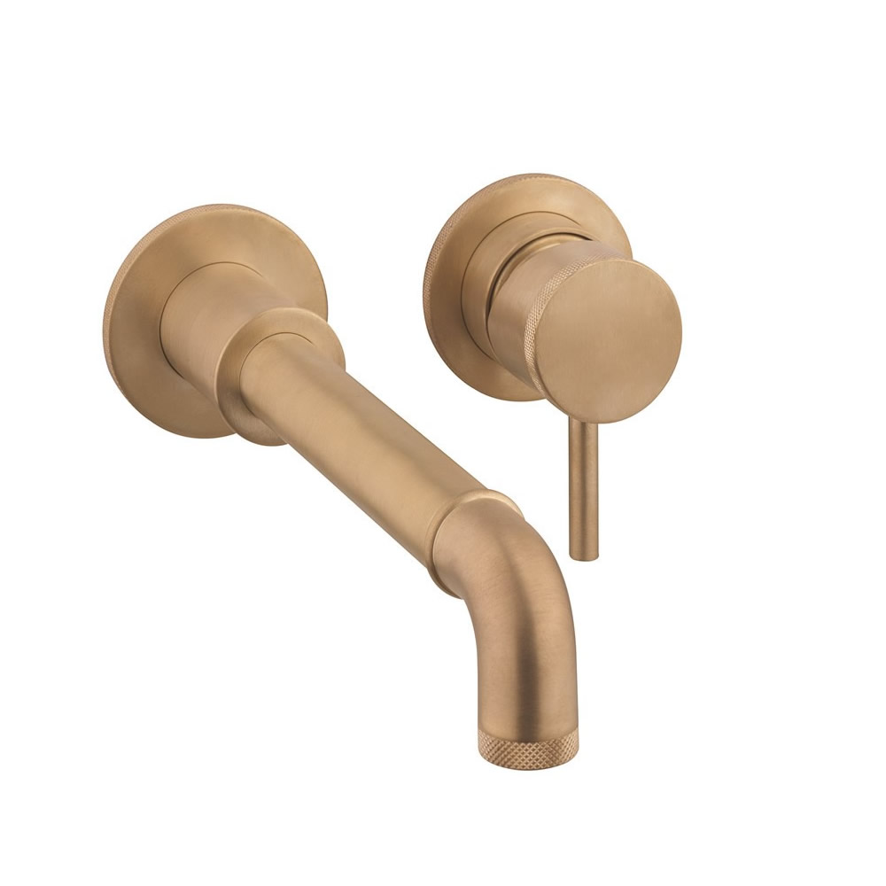 MPRO Industrial Basin 2 Hole Set - Unlacquered Brushed Brass