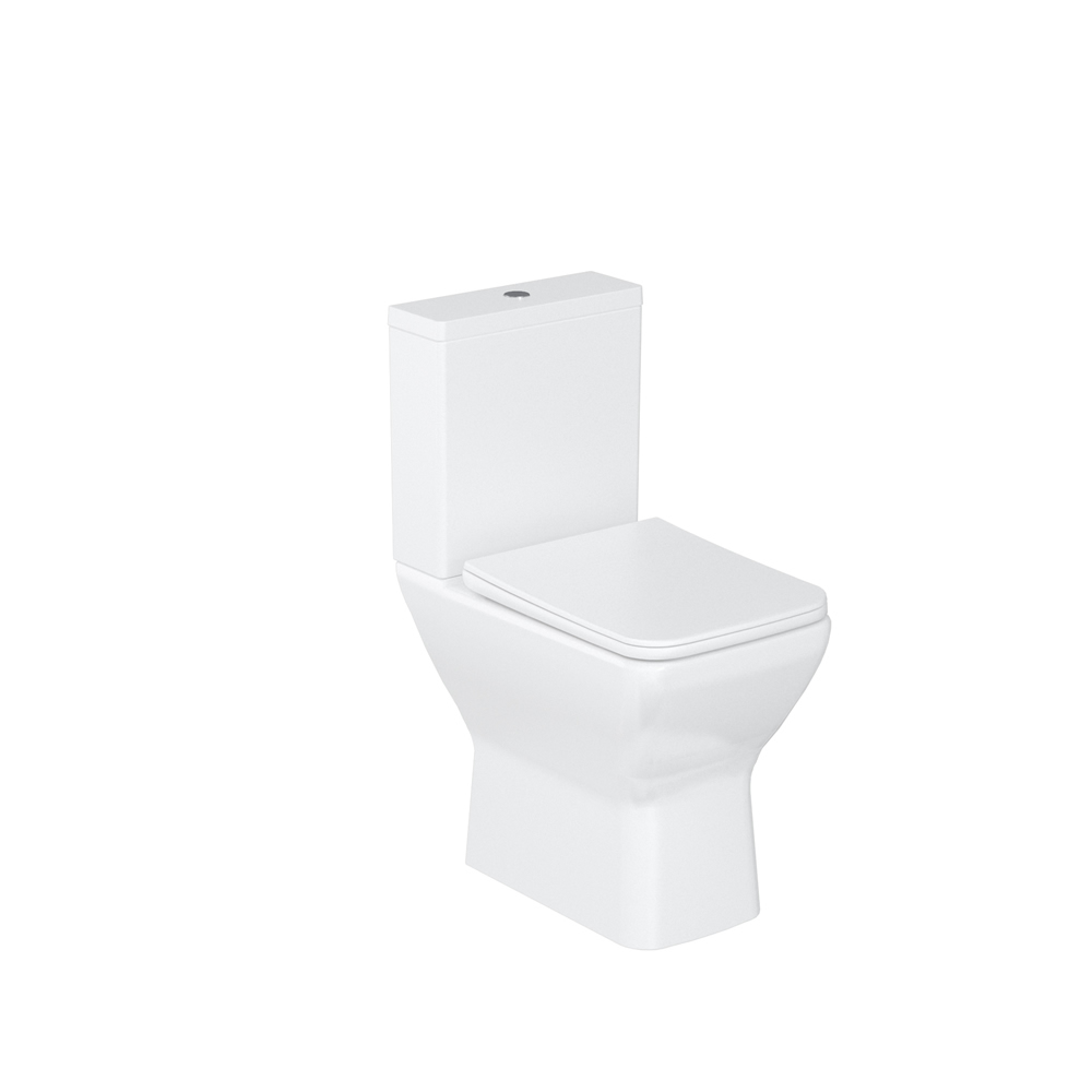Shoreditch Square Close Coupled Rimless Pan and soft close seat