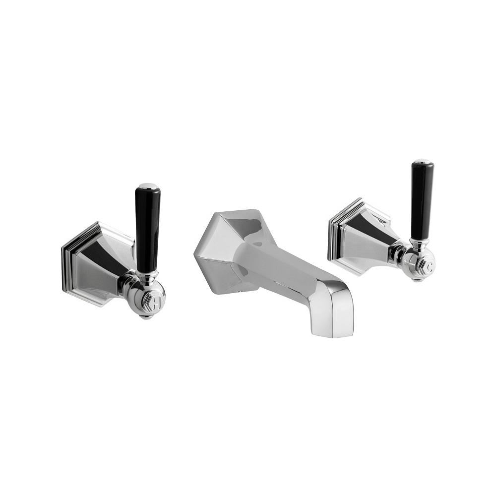 Waldorf White Lever Basin 3 Hole Set