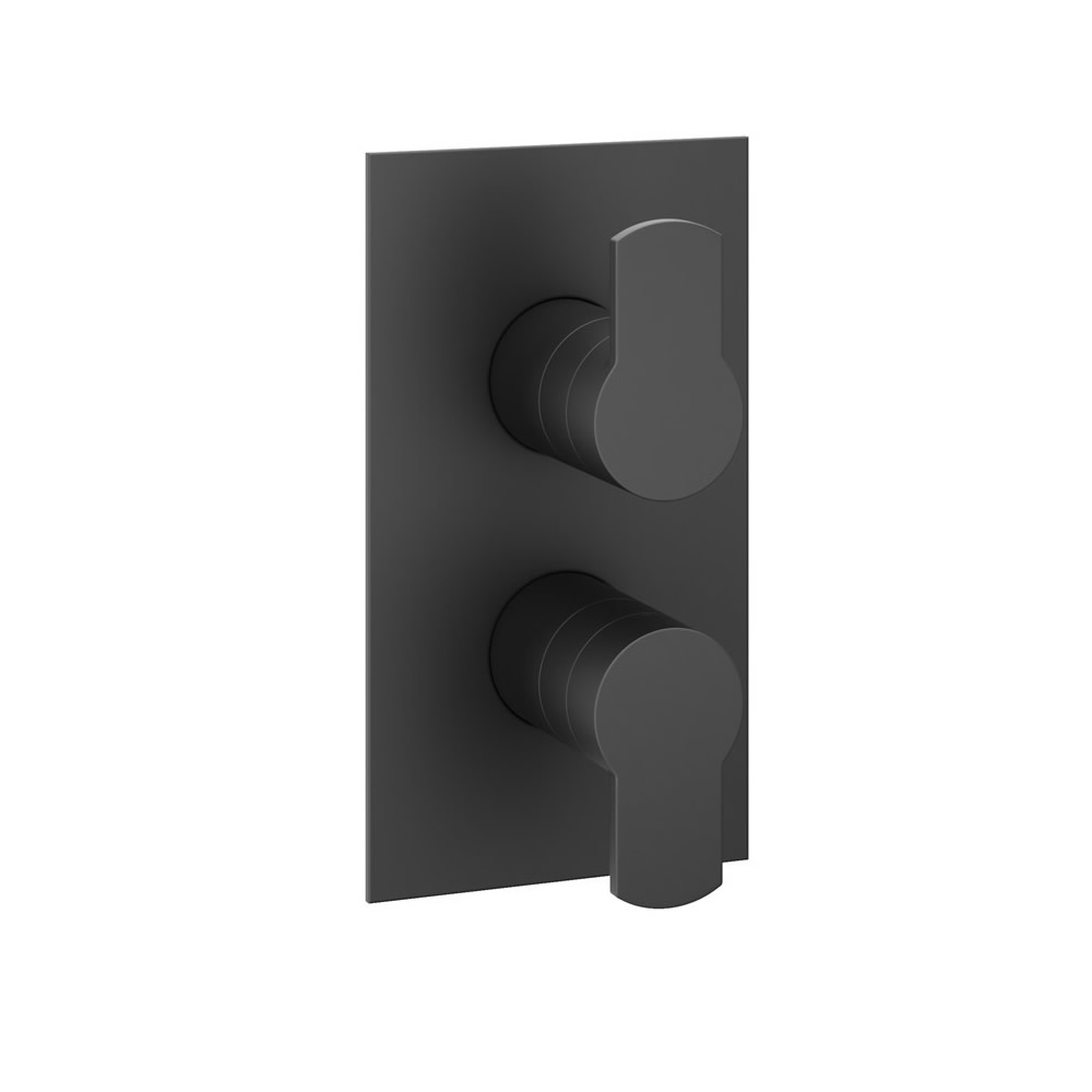 Wisp Thermostatic Shower Valve with 2 Way Diverter - Matt Black