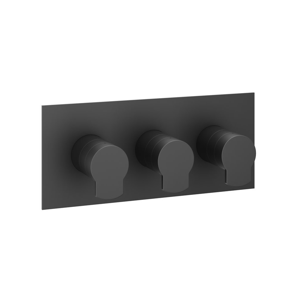 Wisp Thermostatic Shower Valve with 3 Way Diverter - Matt Black