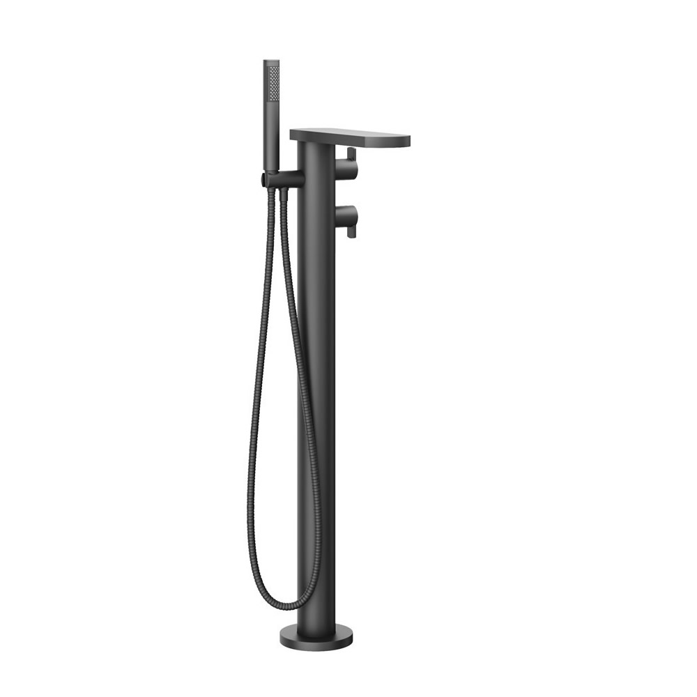Wisp Thermostatic Bath Shower Mixer with Kit - Matt Black